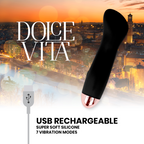 DOLCE VITA - Wiederaufladbarer Vibrator One Schwarz, 7 Geschwindigkeiten