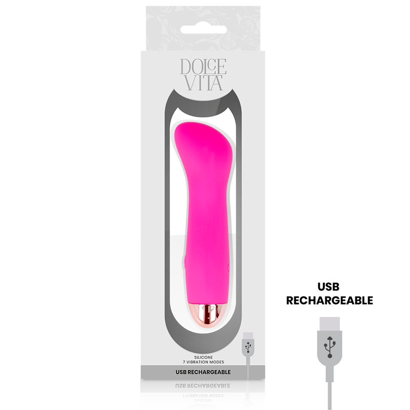 DOLCE VITA - Wiederaufladbarer Vibrator One Rosa, 7 Geschwindigkeiten