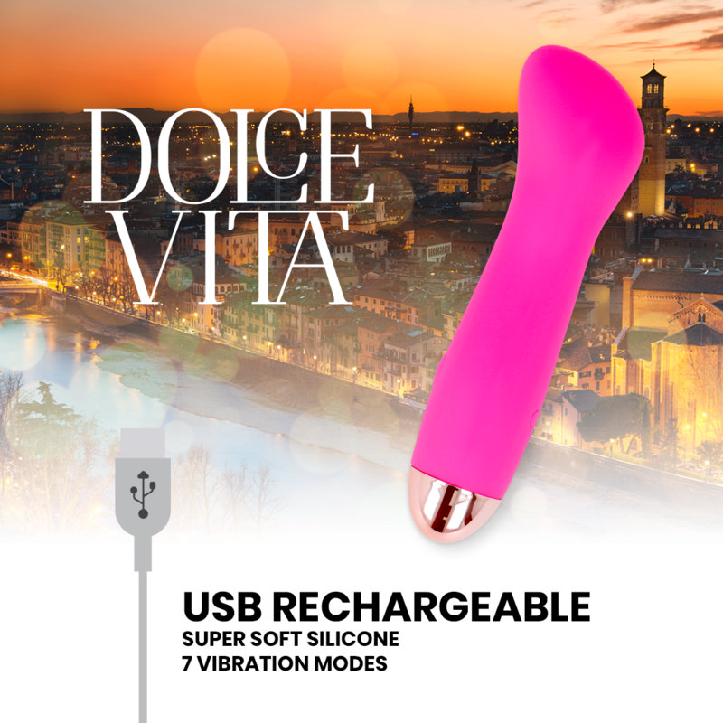 DOLCE VITA - Wiederaufladbarer Vibrator One Rosa, 7 Geschwindigkeiten