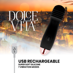 DOLCE VITA - Aufladbarer Vibrator drei Schwarz 7 Geschwindigkeiten