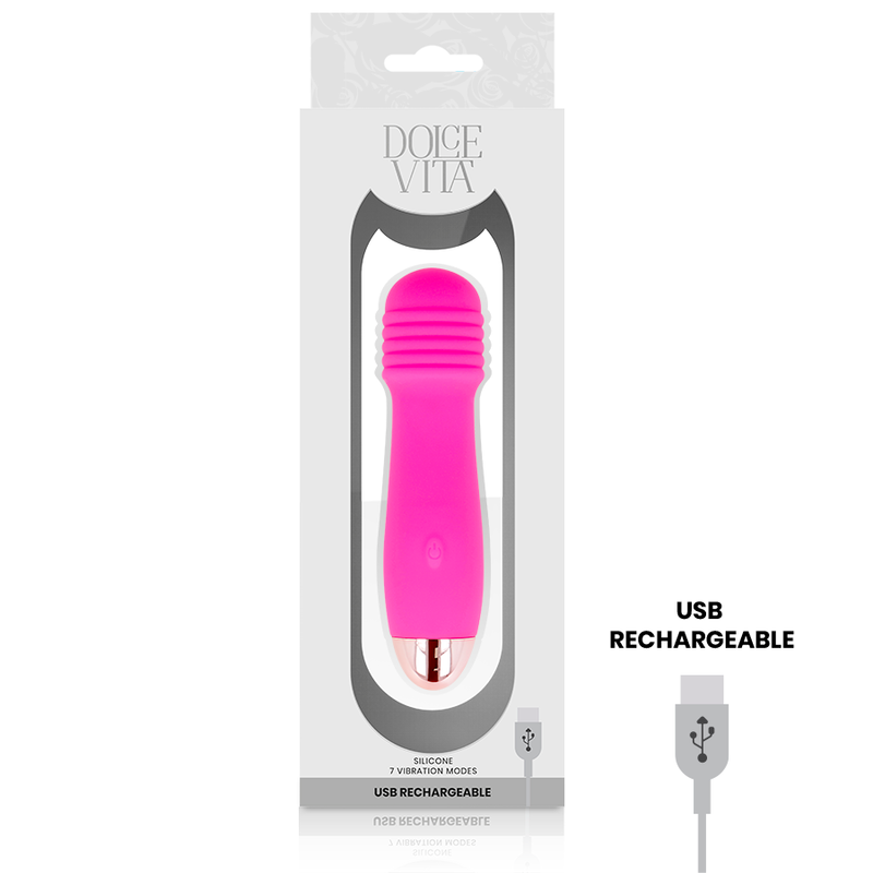 DOLCE VITA - Aufladbarer Vibrator drei Rosa 7 Geschwindigkeiten