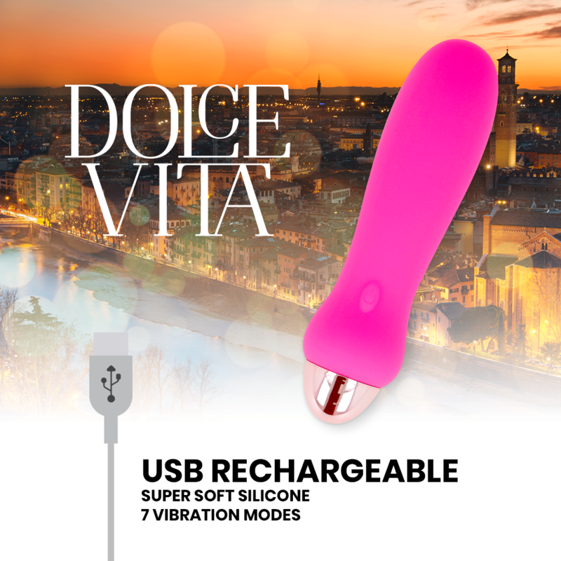 DOLCE VITA - Aufladbarer Vibrator fünf Rosa 7 Geschwindigkeiten
