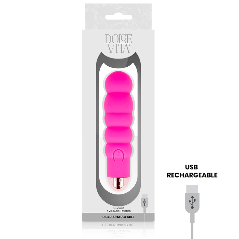 DOLCE VITA - Six wiederaufladbarer Vibrator Schwarz, 7 Geschwindigkeiten