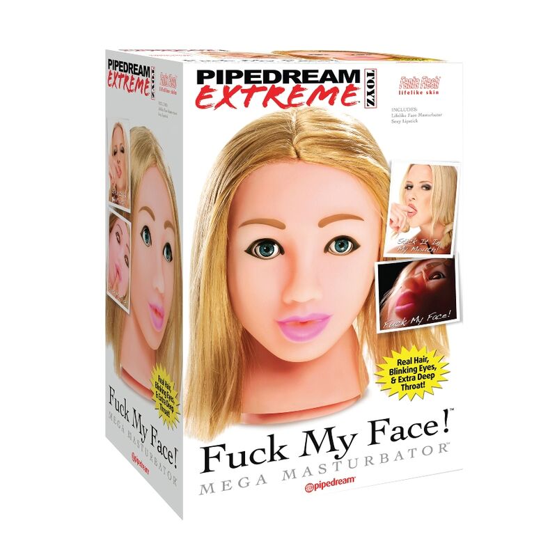 EXTREME TOYZ - Fuck Me Mega Masturbator mit blondem Gesichtsdesign