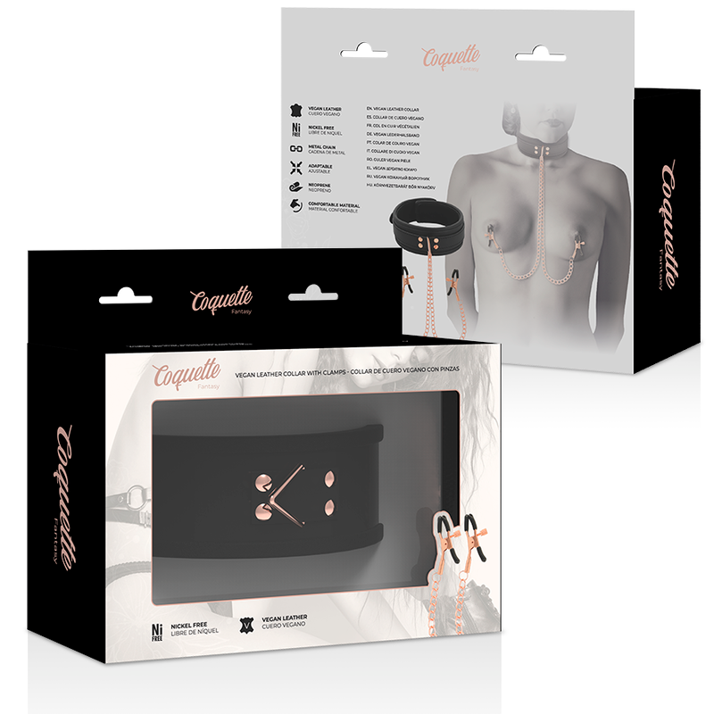 COQUETTE CHIC DESIRE – Fantasy-Nippelklemmen-Halskette mit Neoprenfutter