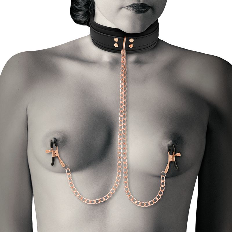 COQUETTE CHIC DESIRE – Fantasy-Nippelklemmen-Halskette mit Neoprenfutter