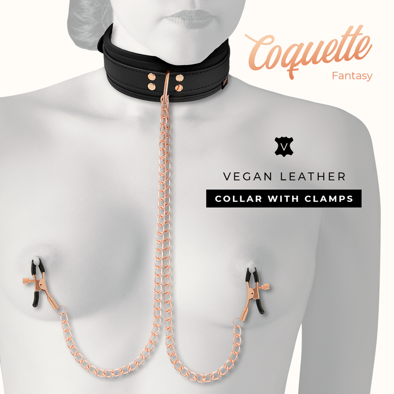 COQUETTE CHIC DESIRE – Fantasy-Nippelklemmen-Halskette mit Neoprenfutter