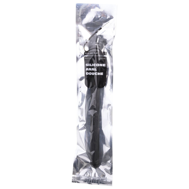 ALL BLACK – Ridged strukturierte Analdusche aus Silikon, 27 cm