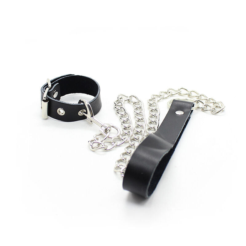OHMAMA FETISH – Peniskette und Lederarmband mit Metallkette