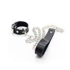 OHMAMA FETISH – Peniskette und Lederarmband mit Metallkette
