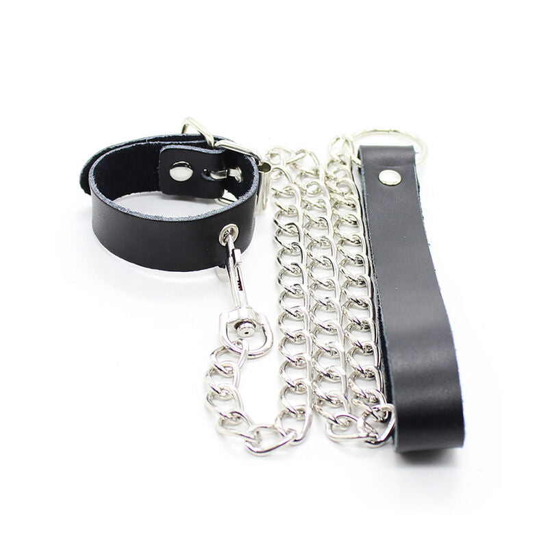 OHMAMA FETISH – Peniskette und Lederarmband mit Metallkette