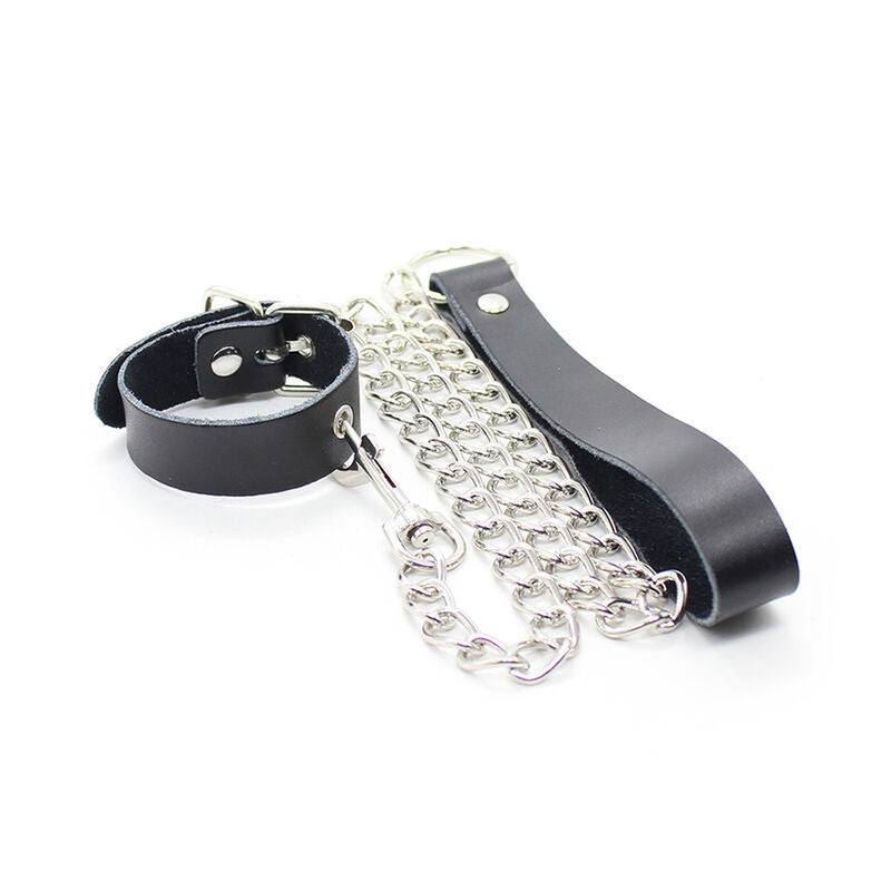 OHMAMA FETISH – Peniskette und Lederarmband mit Metallkette