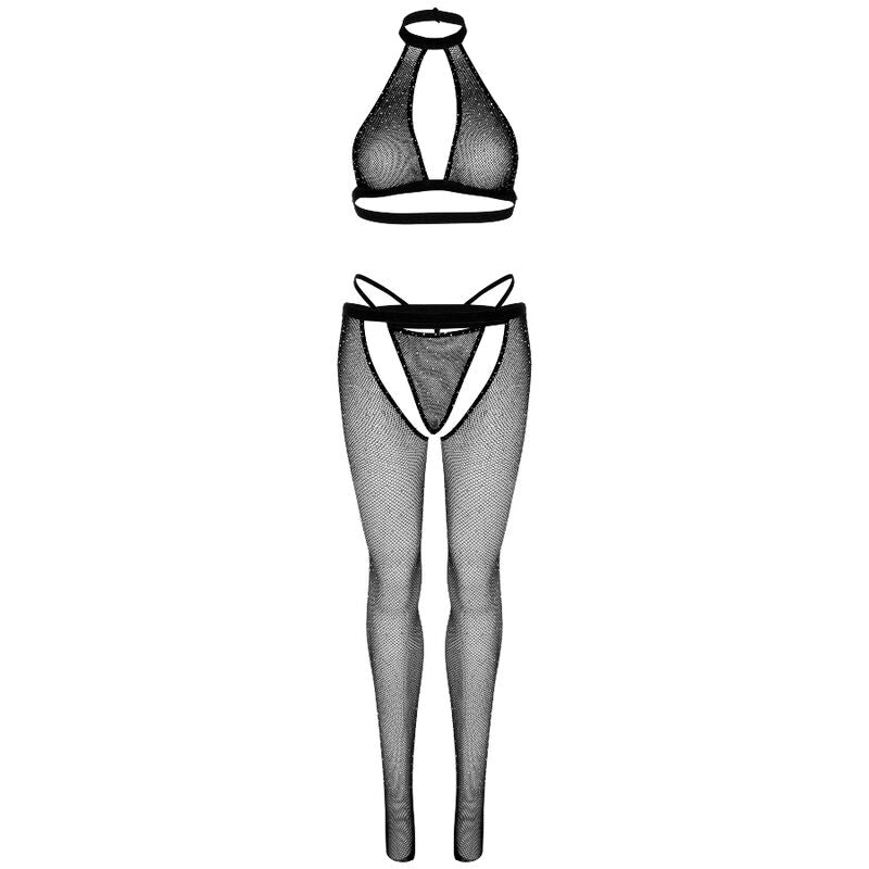 LEG AVENUE – Netz-Top, G-String und Strumpfhose