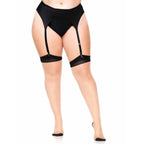 LEG AVENUE – Plus Lycra Stay-Ups mit Rückennaht & kubanischem Absatz 2-Ton
