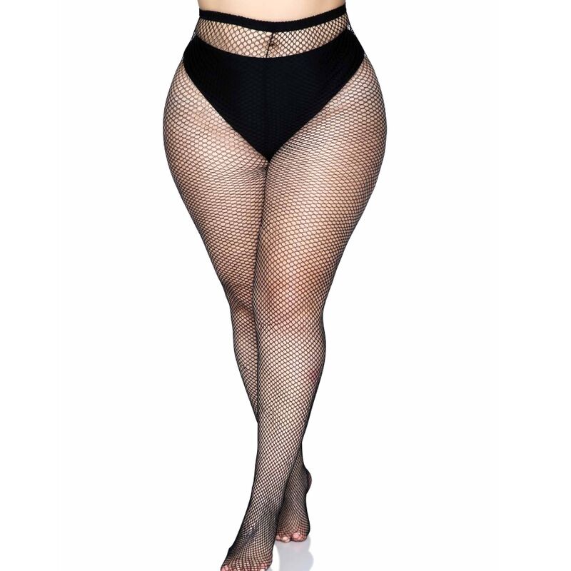 LEG AVENUE – Strumpfhose mit Rückennaht Schwarz Plus Size