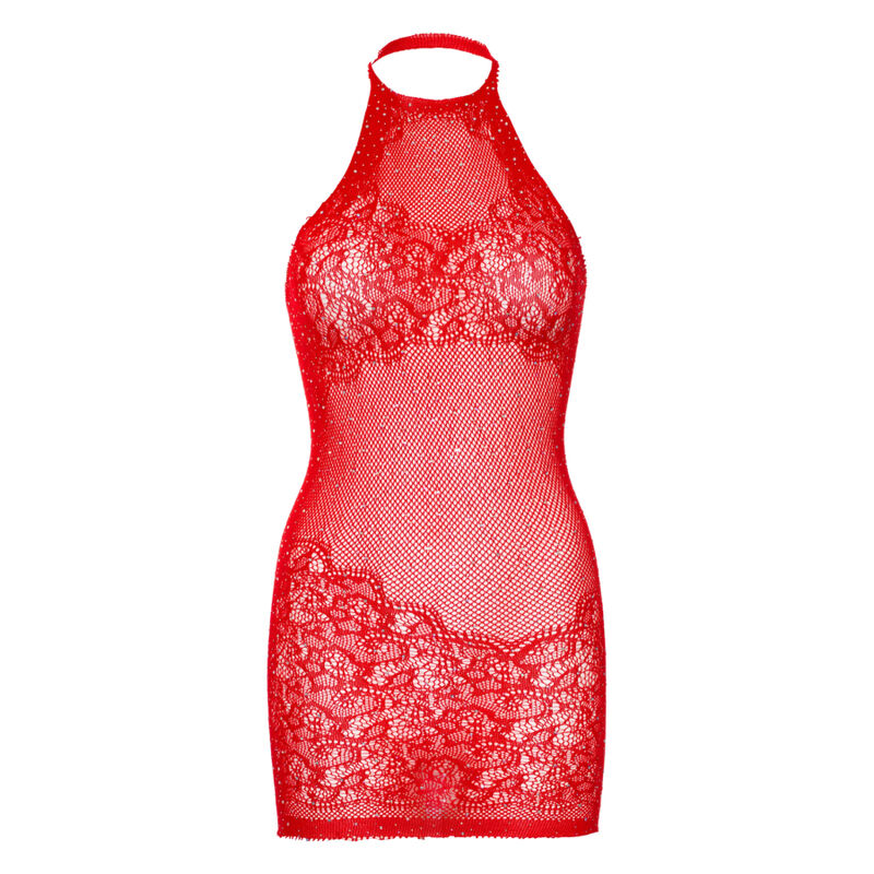 LEG AVENUE – Strass Neckholder-Minikleid One Size (Einheitsgröße)