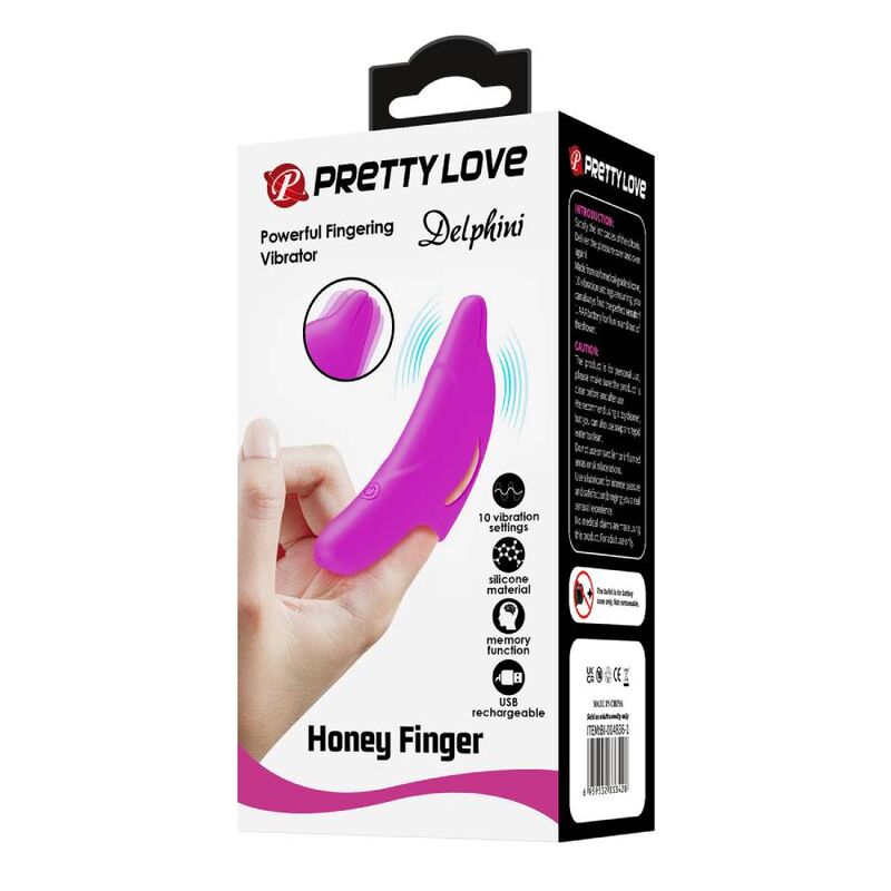 PRETTY LOVE - Delphini Fingerstimulator Lila leistungsstark