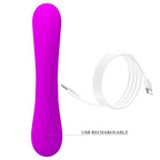 PRETTY LOVE - AUFRICHTIGER VIBRATOR UND KLITORIS-SAUGER AUS VIOLETTEM SILIKON