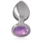 INTENSE - Analplug aus Aluminium mit violettem Kristall, Größe S