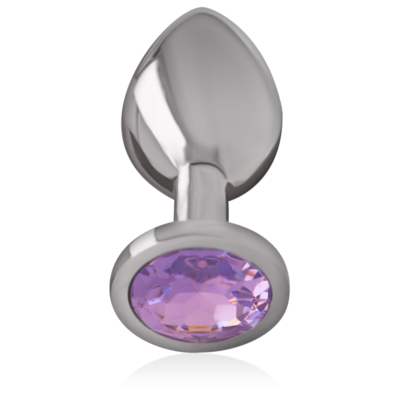 INTENSE - Analplug aus Aluminium mit violettem Kristall, Größe S