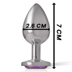 INTENSE - Analplug aus Aluminium mit violettem Kristall, Größe S