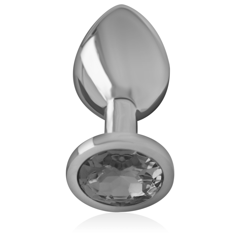 INTENSE - Analplug aus Aluminium mit schwarzem Kristall