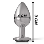 INTENSE - Analplug aus Aluminium mit schwarzem Kristall