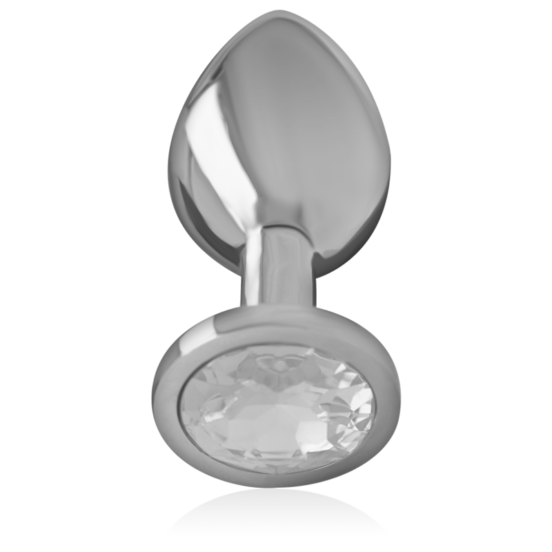INTENSE - Analplug aus Aluminium mit silbernem Kristall, Größe S