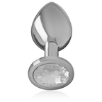 INTENSE - Analplug aus Aluminium mit silbernem Kristall, Größe S