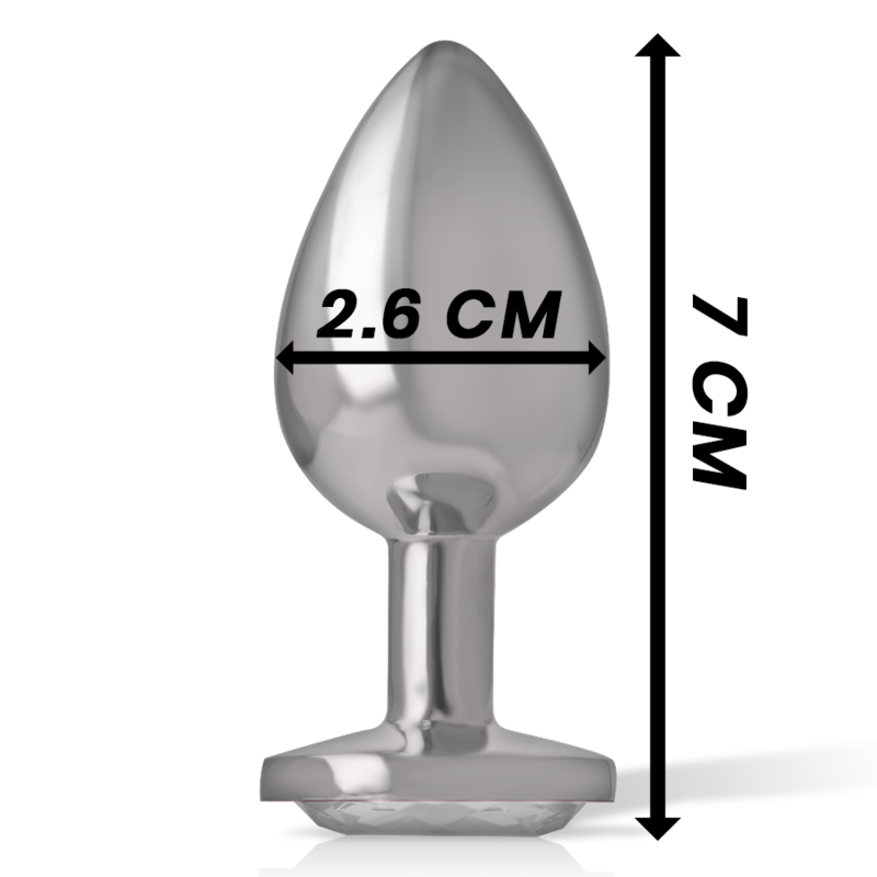 INTENSE - Analplug aus Aluminium mit silbernem Kristall, Größe S