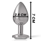 INTENSE - Analplug aus Aluminium mit silbernem Kristall, Größe S