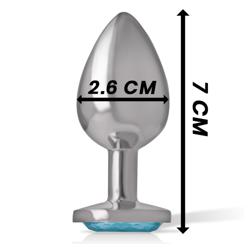INTENSE - Analplug aus Aluminium mit blauem Kristall, Größe S