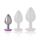 INTENSE - Analplug aus Aluminium mit rosafarbenem Kristall, Größe S