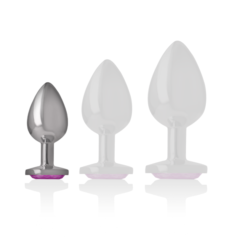 INTENSE - Analplug aus Aluminium mit rosafarbenem Kristall, Größe S