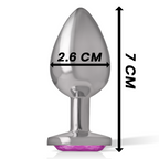 INTENSE - Analplug aus Aluminium mit rosafarbenem Kristall, Größe S