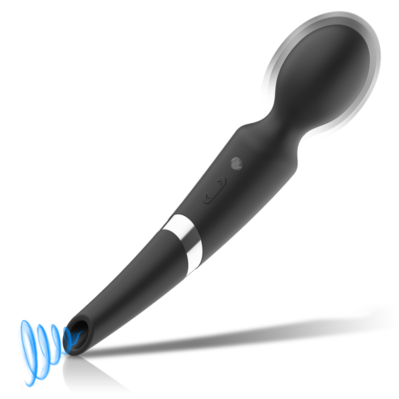 BLACK&SILVER - Beck wiederaufladbarer Silikon-Massager mit Saugfunktion Schwarz