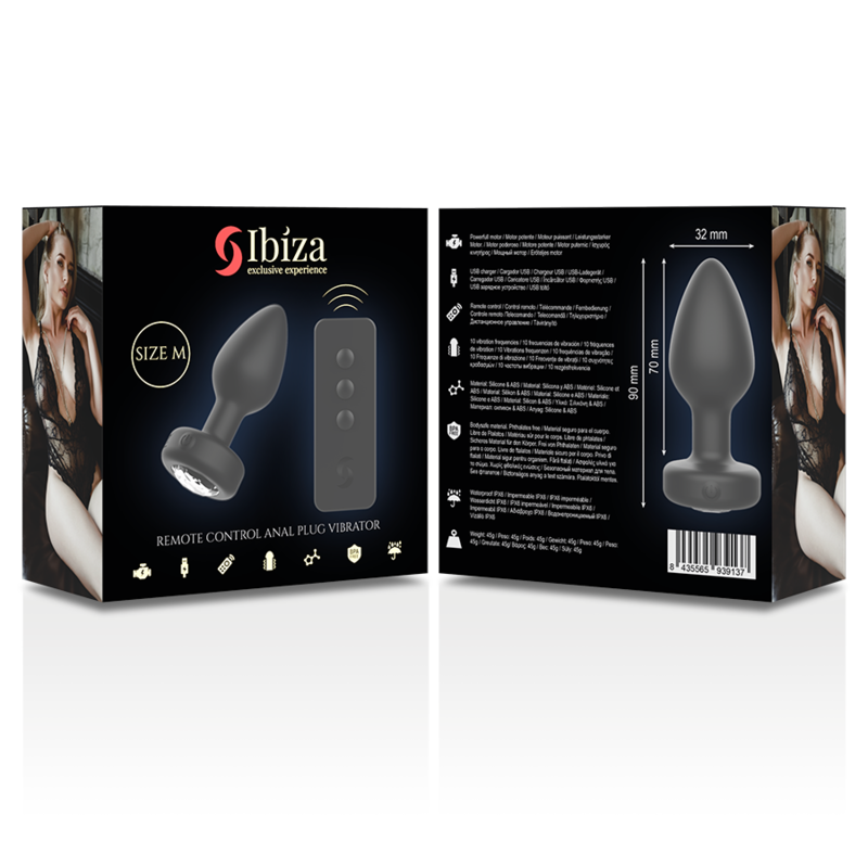 IBIZA - Analplug mit Fernbedienung Größe M