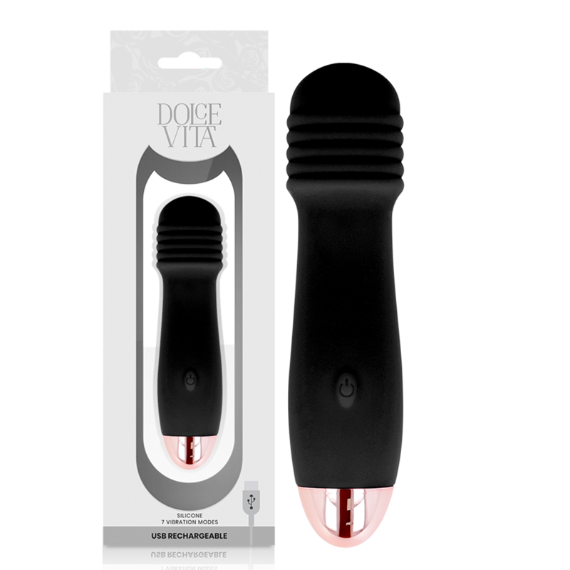 DOLCE VITA - Aufladbarer Vibrator drei Schwarz 7 Geschwindigkeiten