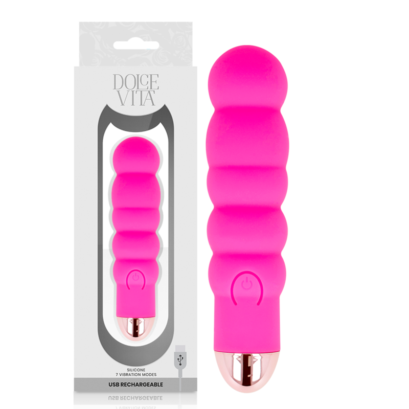 DOLCE VITA - Six wiederaufladbarer Vibrator Schwarz, 7 Geschwindigkeiten