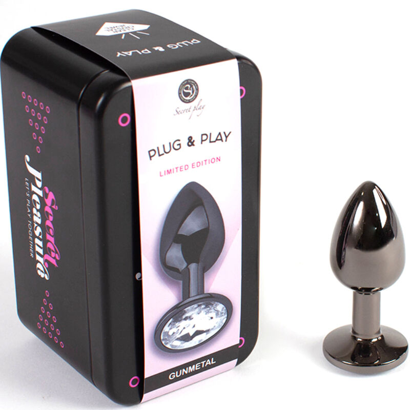 SECRETPLAY - Metall-Analplug Gunmetal, Größe S, 7 cm