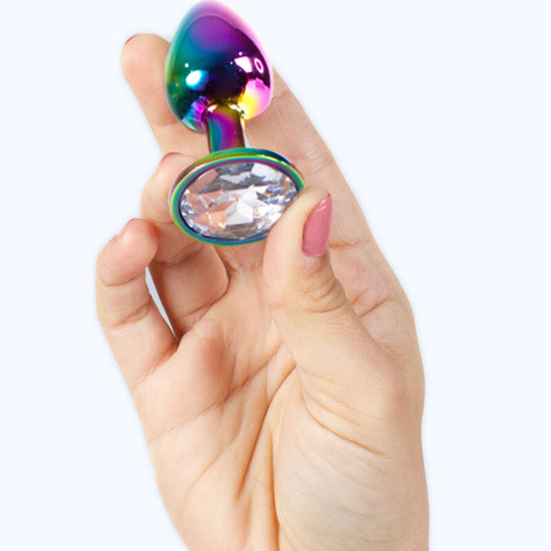 SECRETPLAY - Metall-Analplug Regenbogen, Größe S, 7 cm
