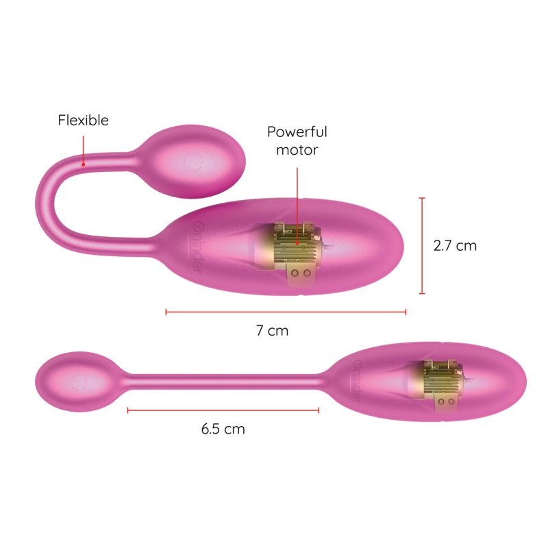 ONINDER - Denver Vibrationsei Rosa, 7 x 2,7 cm - Kostenlose App