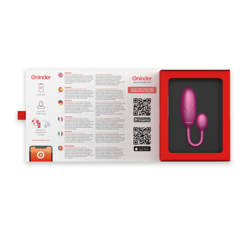 ONINDER - Denver Vibrationsei Rosa, 7 x 2,7 cm - Kostenlose App