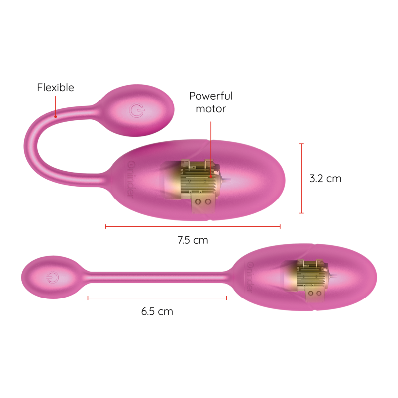 ONINDER - Tokyo vibrierendes Ei Rosa, 7,5 x 3,2 cm - Kostenlose App