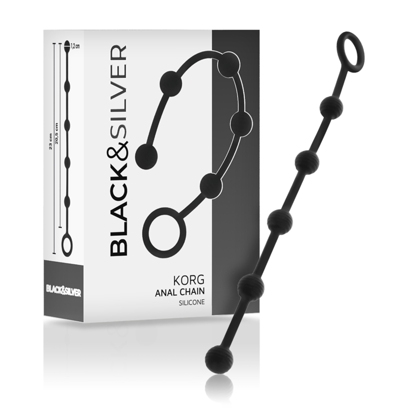 Black&Silver - Korg Anal-Rosenkranz Silikon Initiation 21 cm