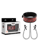 BEGME – Red Edition Halsband mit Nippelklemmen mit Neoprenfutter