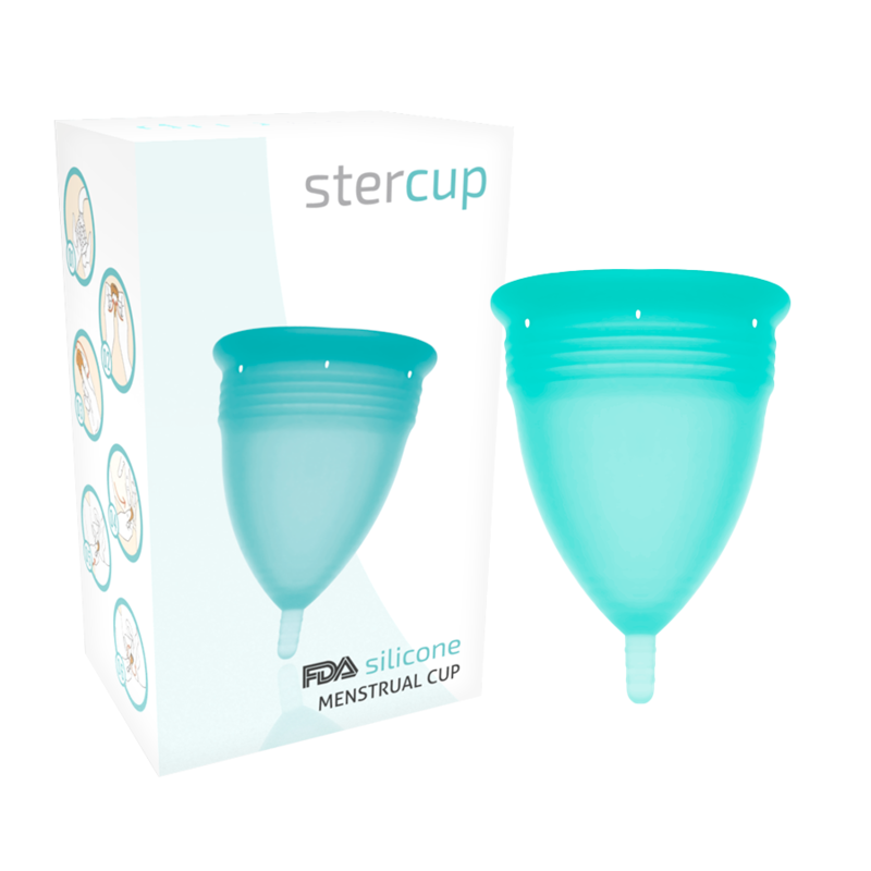 STERCUP - FDA-Silikon-Menstruationstasse Aquamarin L