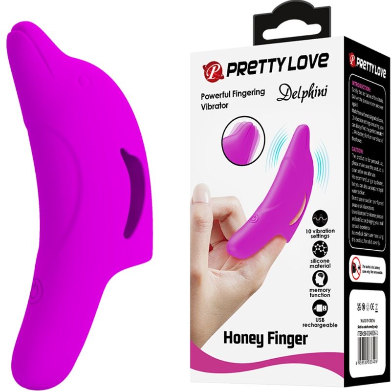 PRETTY LOVE - Delphini Fingerstimulator Lila leistungsstark