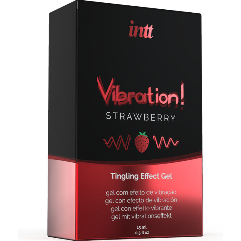 INTT – Kraftvolles intimstimulierendes flüssiges Vibrationsgel Erdbeere 15 ml
