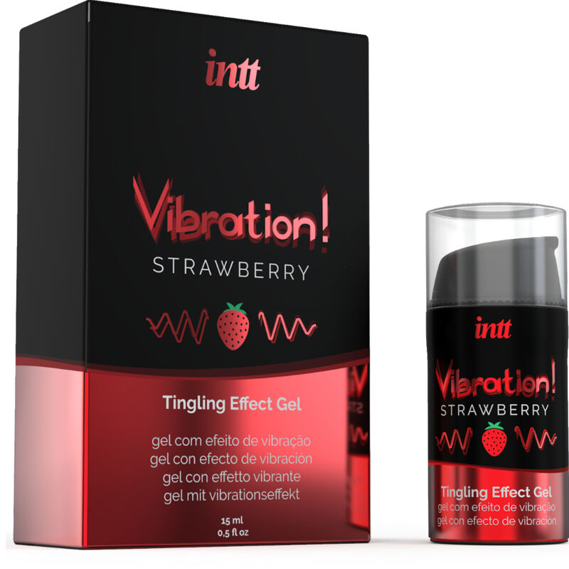 INTT – Kraftvolles intimstimulierendes flüssiges Vibrationsgel Erdbeere 15 ml